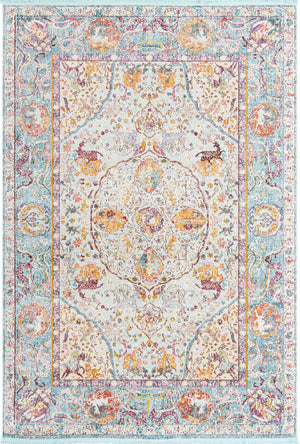 Light Blue 7' x 10' Baracoa Rectangle Area Rug 100% Polypropylene Distressed Vintage Living Dining Room Office Traditional Carpet for Sale at Rug Engine
