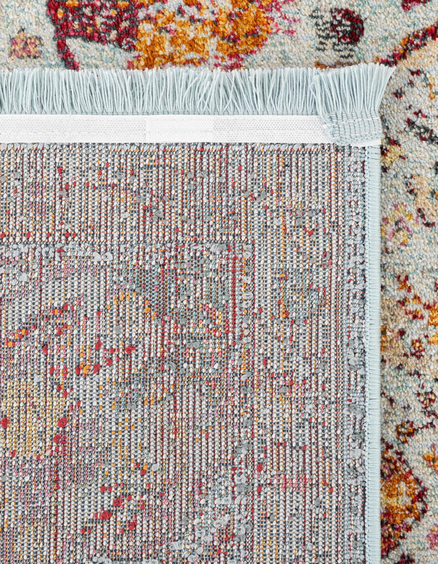 Light Blue 4' x 4' Baracoa Square Area Rug 100% Polypropylene Distressed Vintage Living Dining Room Office Traditional Carpet for Sale at Rug Engine