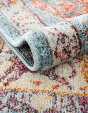 Light Blue 8' x 8' Baracoa Octagon Area Rug 100% Polypropylene Distressed Vintage Living Dining Room Office Traditional Carpet for Sale at Rug Engine