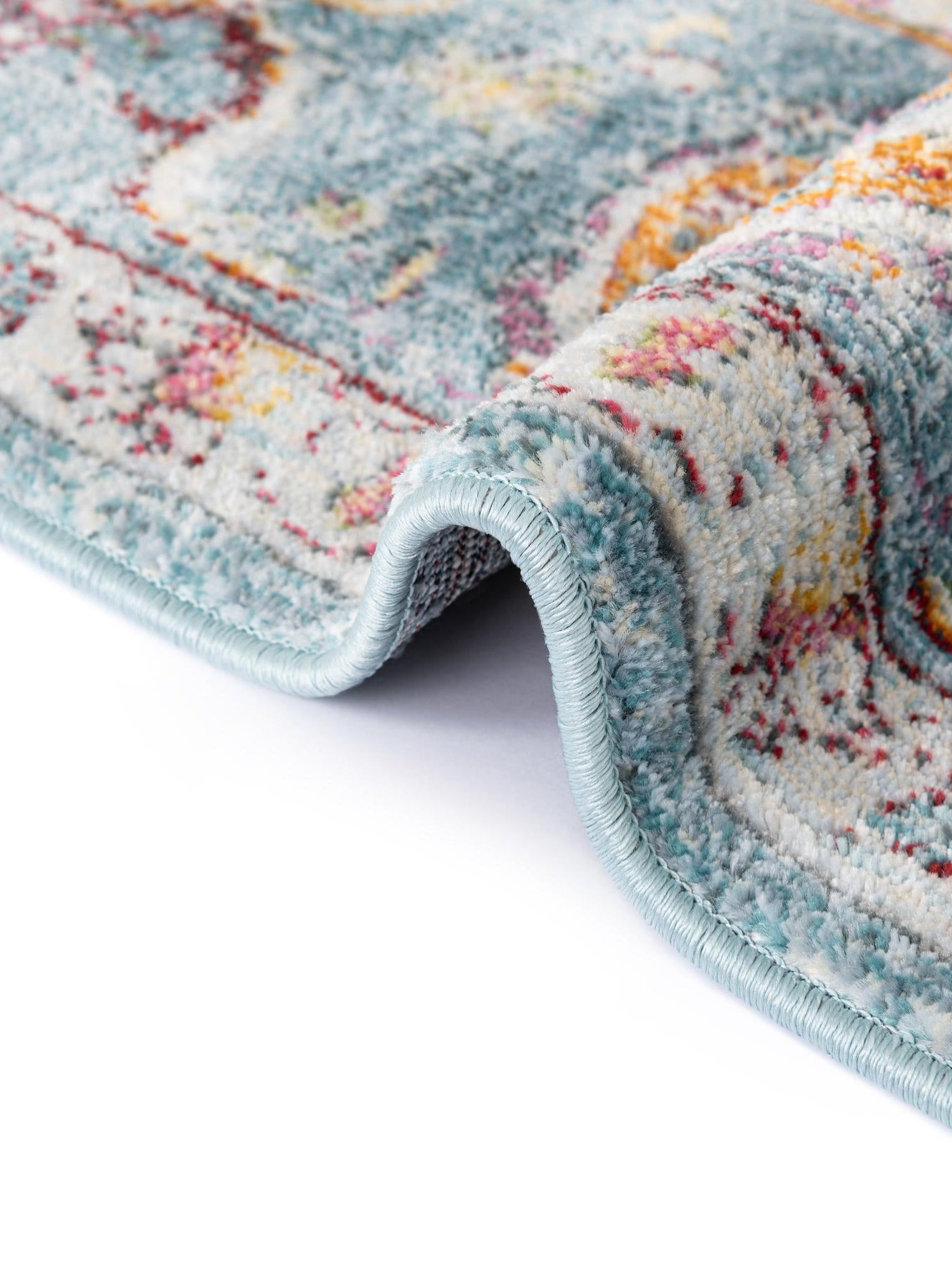 Light Blue 5' x 5' Baracoa Octagon Area Rug 100% Polypropylene Distressed Vintage Living Dining Room Office Traditional Carpet for Sale at Rug Engine