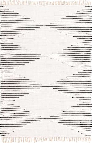 White 6' 1 x 9' Chindi Cotton Rectangle Rug