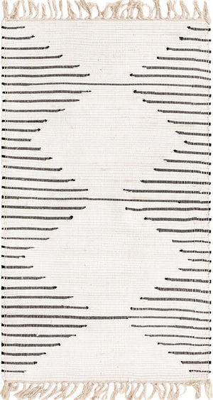 White 3' 3 x 5' 1 Chindi Cotton Rectangle Rug