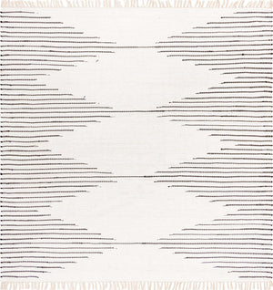 White 10' x 10' Chindi Cotton Square Rug