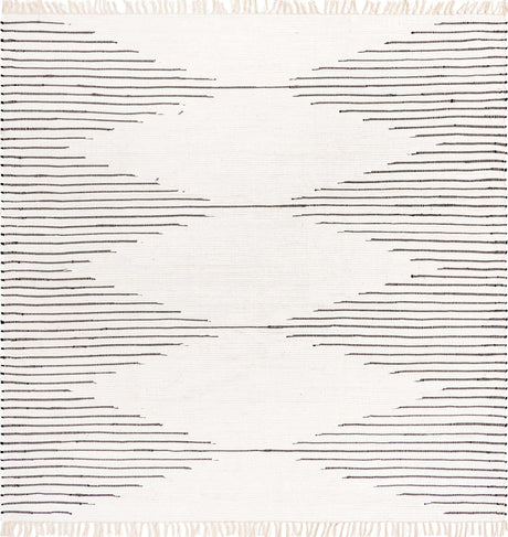 White 10' x 10' Chindi Cotton Square Rug