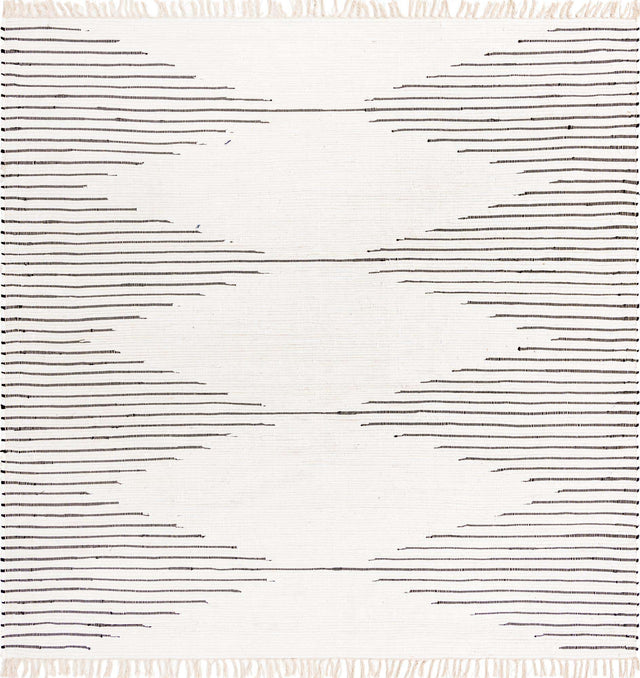 White 10' x 10' Chindi Cotton Square Rug