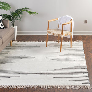 White 7' 1 x 7' 1 Chindi Cotton Square Rug