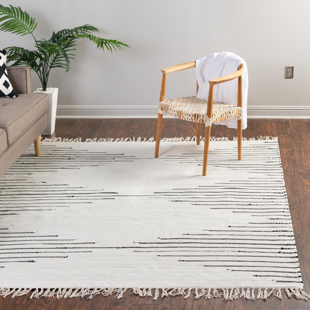 White 7' 1 x 7' 1 Chindi Cotton Square Rug