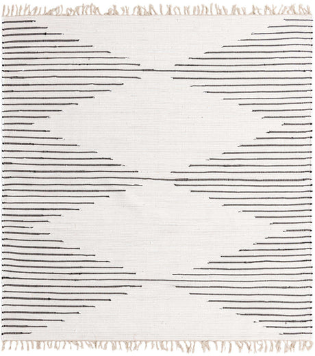 White 7' 1 x 7' 1 Chindi Cotton Square Rug
