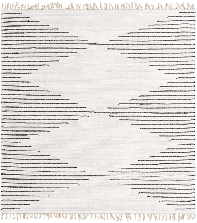 White 7' 1 x 7' 1 Chindi Cotton Square Rug