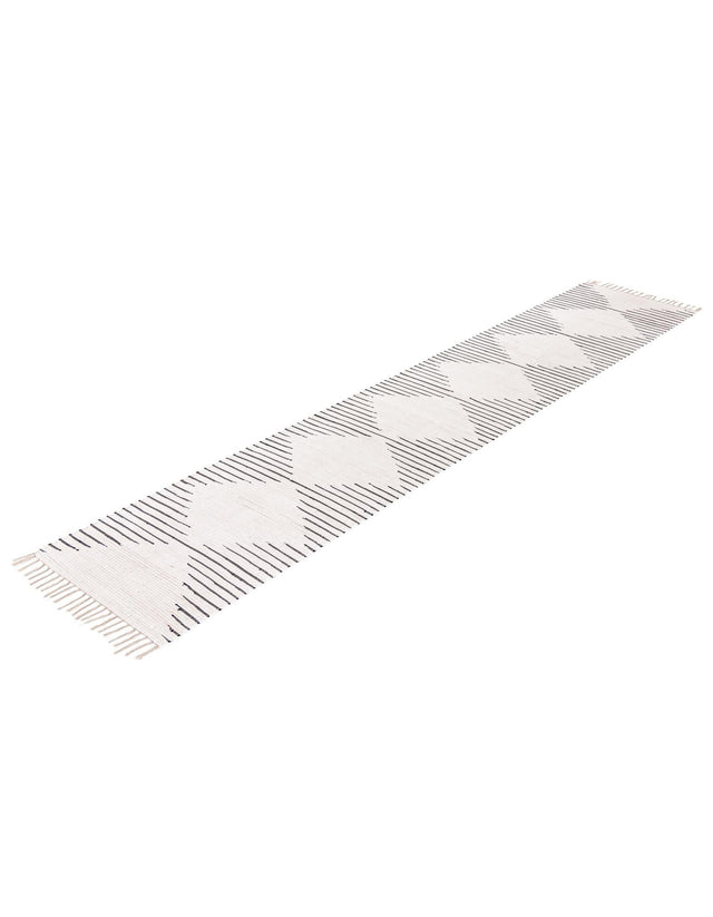 White 3' x 16' 1 Chindi Cotton Runner Rug
