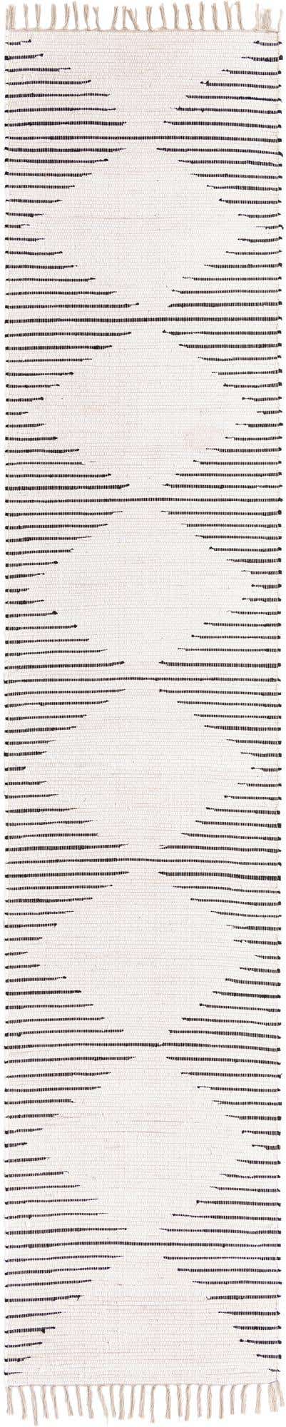 White 3' x 16' 1 Chindi Cotton Runner Rug