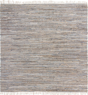Blue 10' x 10' Chindi Jute Square Rug