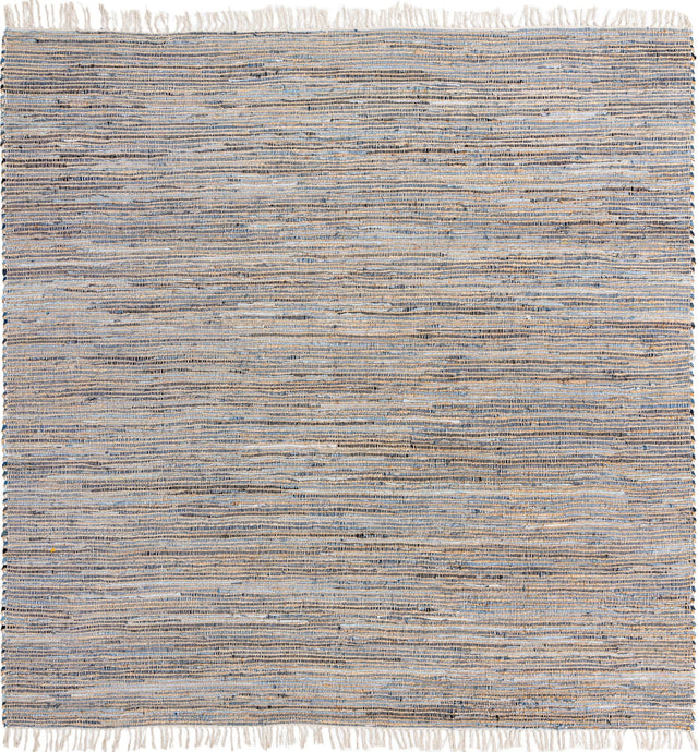 Blue 10' x 10' Chindi Jute Square Rug