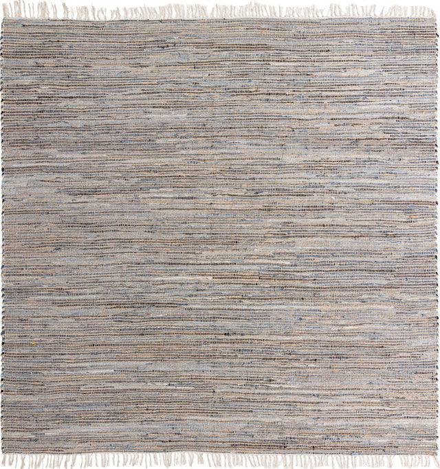 Blue 10' x 10' Chindi Jute Square Rug