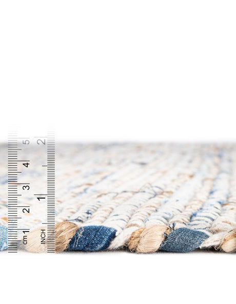 Blue 10' x 10' Chindi Jute Square Area Rug Interior Design Home Decor Carpet Mat for Sale at Rug Engine
