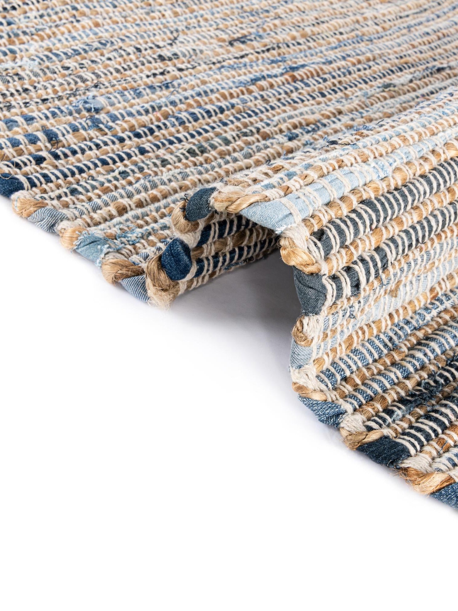 Blue 10' x 10' Chindi Jute Square Area Rug Interior Design Home Decor Carpet Mat for Sale at Rug Engine
