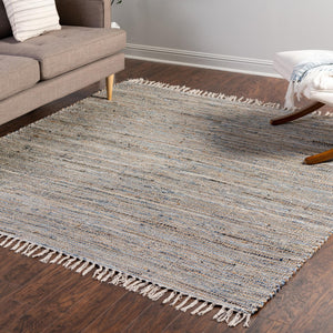 Blue 10' x 10' Chindi Jute Square Rug