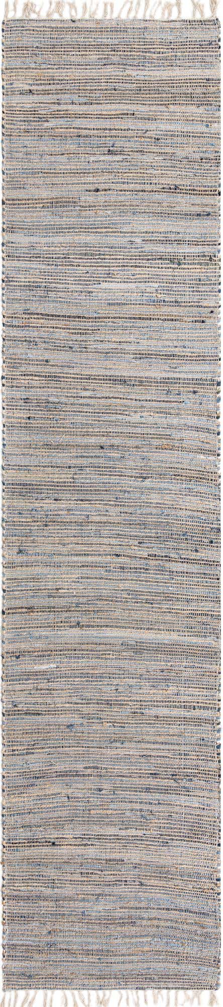 Blue 3' x 16' 1 Chindi Jute Runner Rug