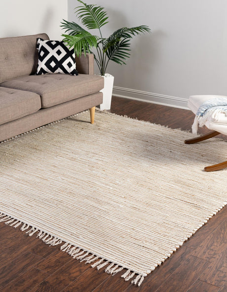 Natural 10' x 10' Chindi Jute Square Rug