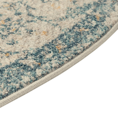 Light Gray 7' 10 x 7' 10 Lola Round Area Rug Polypropylene With Jute Backing Traditional Pattern Easy Clean Carpet for Home Interior Design for Sale at Rug Engine