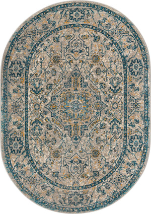 Light Gray 3' 11 x 5' 11 Lola Oval Area Rug Polypropylene With Jute Backing Traditional Pattern Easy Clean Carpet for Home Interior Design for Sale at Rug Engine