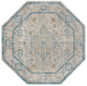 Light Gray 7' 10 x 7' 10 Lola Octagon Area Rug Polypropylene With Jute Backing Traditional Pattern Easy Clean Carpet for Home Interior Design for Sale at Rug Engine