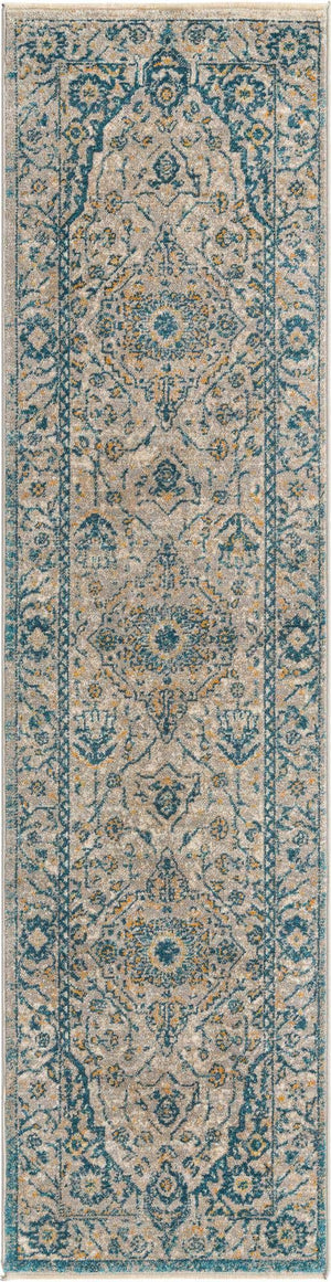 Light Gray 2' x 8' Lola Runner Area Rug Polypropylene With Jute Backing Traditional Pattern Easy Clean Carpet for Home Interior Design for Sale at Rug Engine