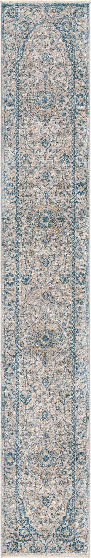 Light Gray 2' x 13' Lola Runner Area Rug Polypropylene With Jute Backing Traditional Pattern Easy Clean Carpet for Home Interior Design for Sale at Rug Engine
