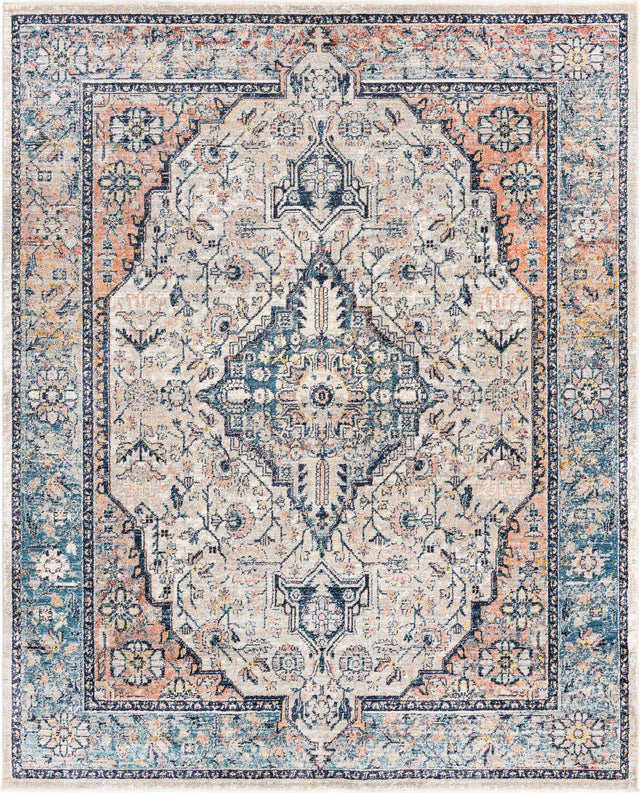 Blue 7' 10 x 10' 2 Lola Rectangle Area Rug Polypropylene With Jute Backing Traditional Pattern Easy Clean Carpet for Home Interior Design for Sale at Rug Engine