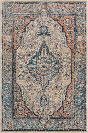Blue 6' x 9' 2 Lola Rectangle Area Rug Polypropylene With Jute Backing Traditional Pattern Easy Clean Carpet for Home Interior Design for Sale at Rug Engine