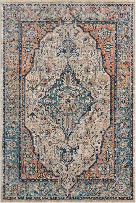 Blue 6' x 9' 2 Lola Rectangle Area Rug Polypropylene With Jute Backing Traditional Pattern Easy Clean Carpet for Home Interior Design for Sale at Rug Engine