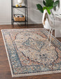 Blue 2' 11 x 5' 3 Lola Rectangle Area Rug Polypropylene With Jute Backing Traditional Pattern Easy Clean Carpet for Home Interior Design for Sale at Rug Engine