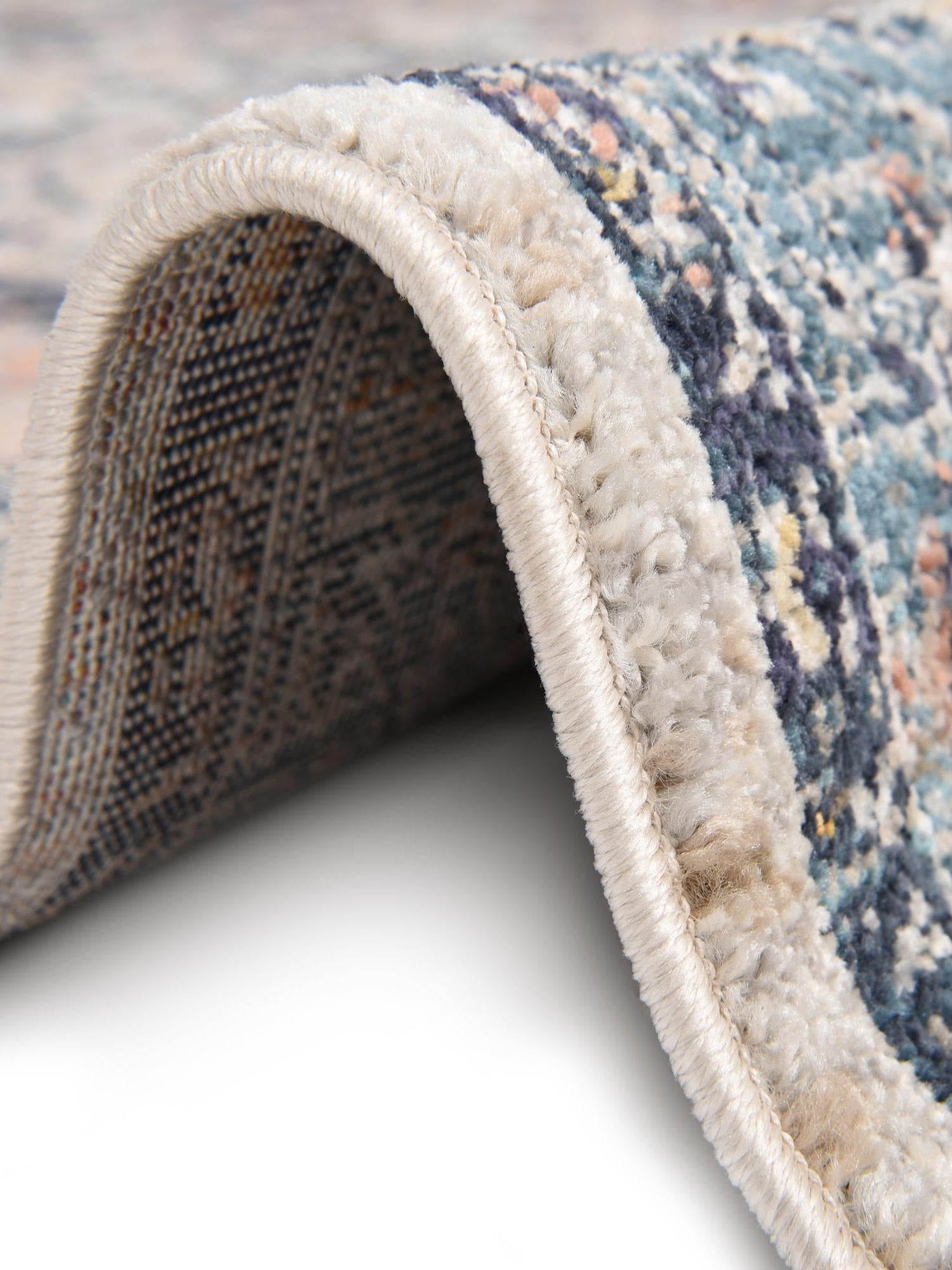 Blue 2' 11 x 5' 3 Lola Rectangle Area Rug Polypropylene With Jute Backing Traditional Pattern Easy Clean Carpet for Home Interior Design for Sale at Rug Engine