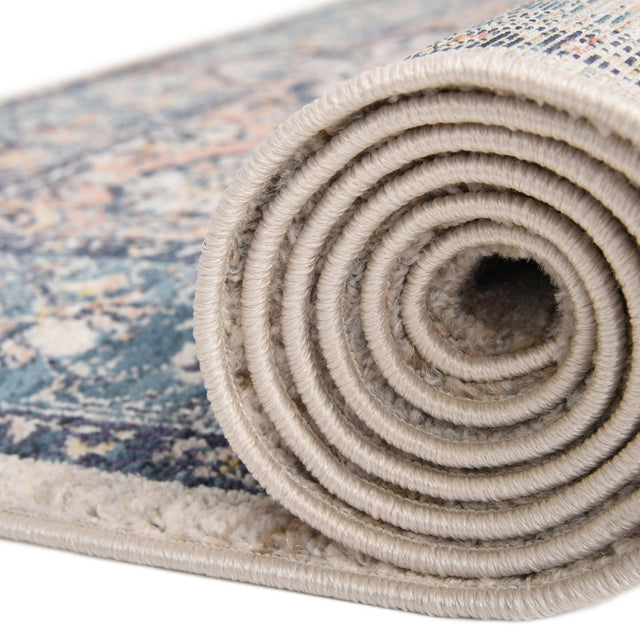 Blue 7' x 10' 2 Lola Rectangle Area Rug Polypropylene With Jute Backing Traditional Pattern Easy Clean Carpet for Home Interior Design for Sale at Rug Engine