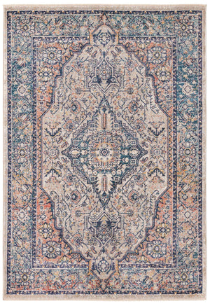 Blue 3' 11 x 5' 11 Lola Rectangle Area Rug Polypropylene With Jute Backing Traditional Pattern Easy Clean Carpet for Home Interior Design for Sale at Rug Engine