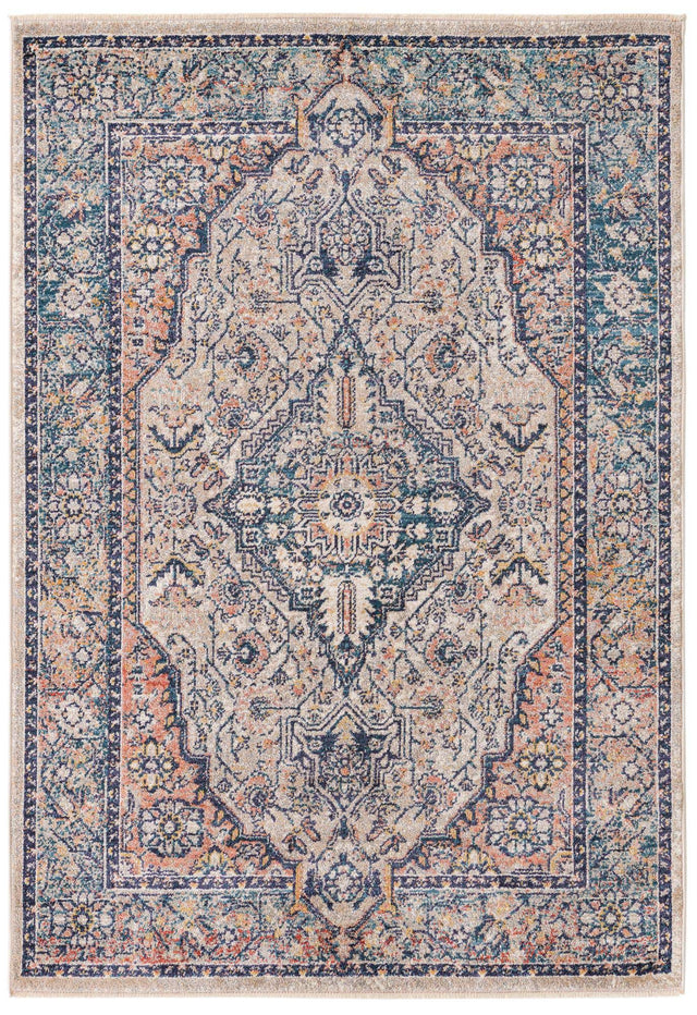 Blue 3' 11 x 5' 11 Lola Rectangle Area Rug Polypropylene With Jute Backing Traditional Pattern Easy Clean Carpet for Home Interior Design for Sale at Rug Engine