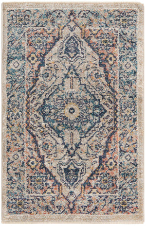Blue 2' 2 x 3' 1 Lola Rectangle Area Rug Polypropylene With Jute Backing Traditional Pattern Easy Clean Carpet for Home Interior Design for Sale at Rug Engine
