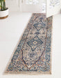 Blue 2' x 8' Lola Runner Area Rug Polypropylene With Jute Backing Traditional Pattern Easy Clean Carpet for Home Interior Design for Sale at Rug Engine