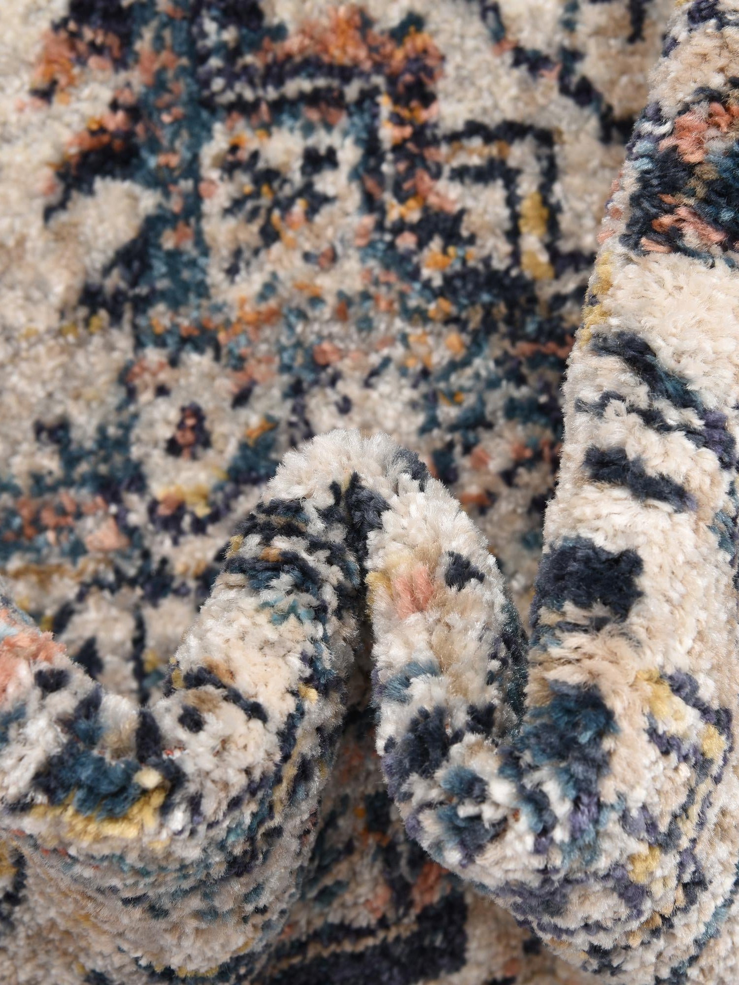 Blue 2' x 13' Lola Runner Area Rug Polypropylene With Jute Backing Traditional Pattern Easy Clean Carpet for Home Interior Design for Sale at Rug Engine