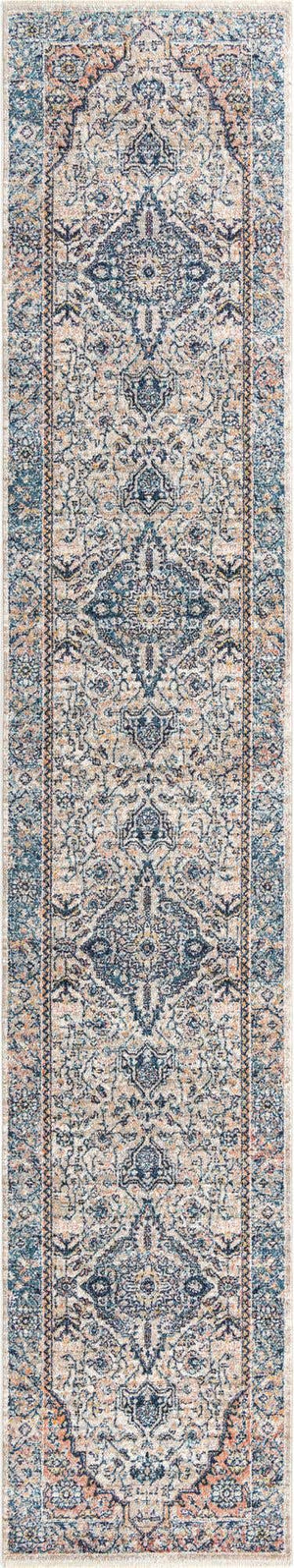 Blue 2' 11 x 16' 5 Lola Runner Area Rug Polypropylene With Jute Backing Traditional Pattern Easy Clean Carpet for Home Interior Design for Sale at Rug Engine