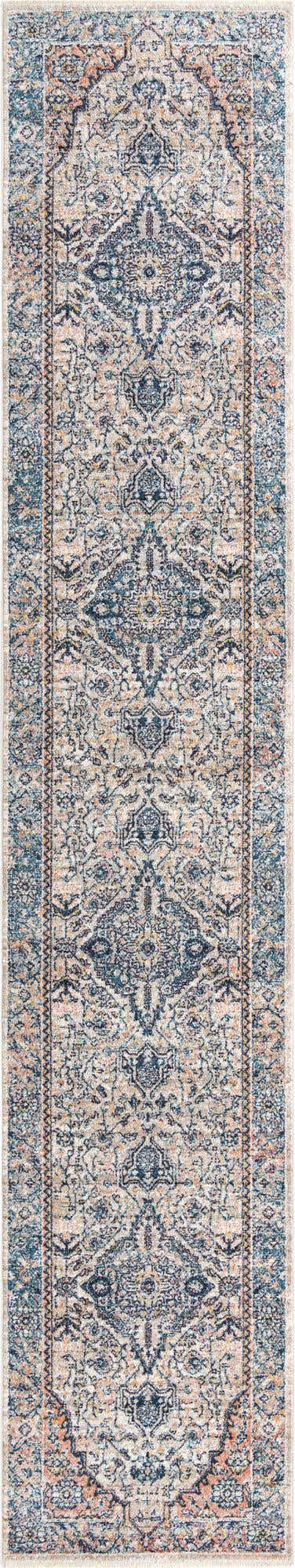 Blue 2' 11 x 16' 5 Lola Runner Area Rug Polypropylene With Jute Backing Traditional Pattern Easy Clean Carpet for Home Interior Design for Sale at Rug Engine