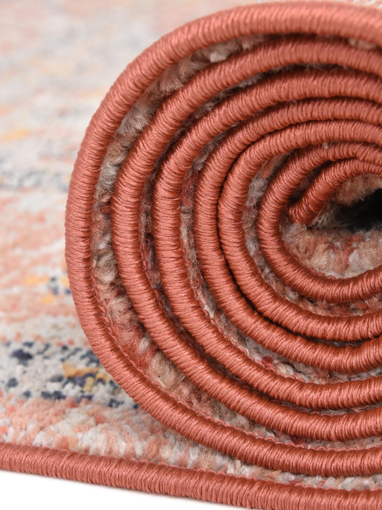 Brick Red 5' 3 x 8' Lola Rectangle Area Rug Polypropylene With Jute Backing Traditional Pattern Easy Clean Carpet for Home Interior Design for Sale at Rug Engine
