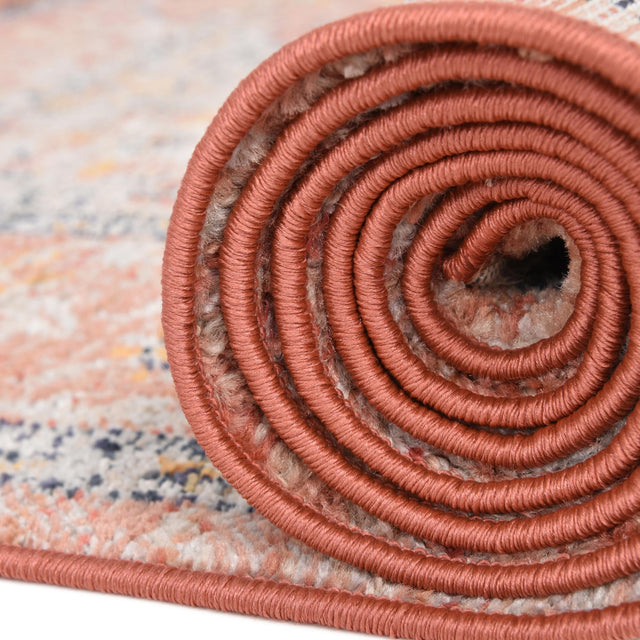 Brick Red 5' 3 x 8' Lola Rectangle Area Rug Polypropylene With Jute Backing Traditional Pattern Easy Clean Carpet for Home Interior Design for Sale at Rug Engine