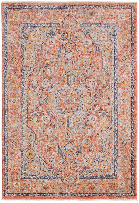 Brick Red 3' 11 x 5' 11 Lola Rectangle Area Rug Polypropylene With Jute Backing Traditional Pattern Easy Clean Carpet for Home Interior Design for Sale at Rug Engine