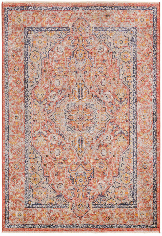 Brick Red 3' 11 x 5' 11 Lola Rectangle Area Rug Polypropylene With Jute Backing Traditional Pattern Easy Clean Carpet for Home Interior Design for Sale at Rug Engine