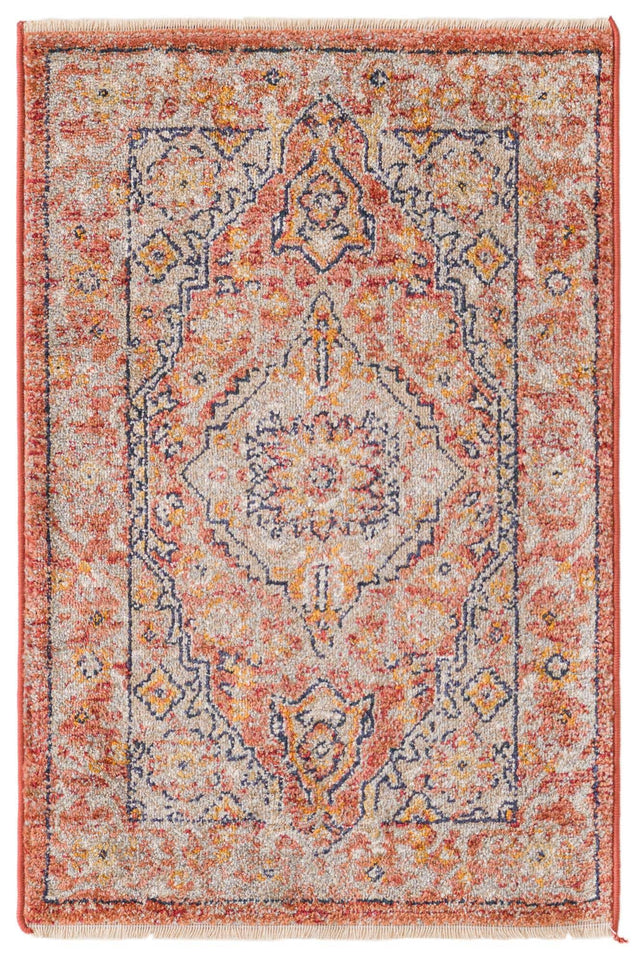 Brick Red 2' x 3' Lola Rectangle Area Rug Polypropylene With Jute Backing Traditional Pattern Easy Clean Carpet for Home Interior Design for Sale at Rug Engine