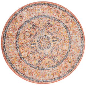 Brick Red 3' 11 x 3' 11 Lola Round Area Rug Polypropylene With Jute Backing Traditional Pattern Easy Clean Carpet for Home Interior Design for Sale at Rug Engine