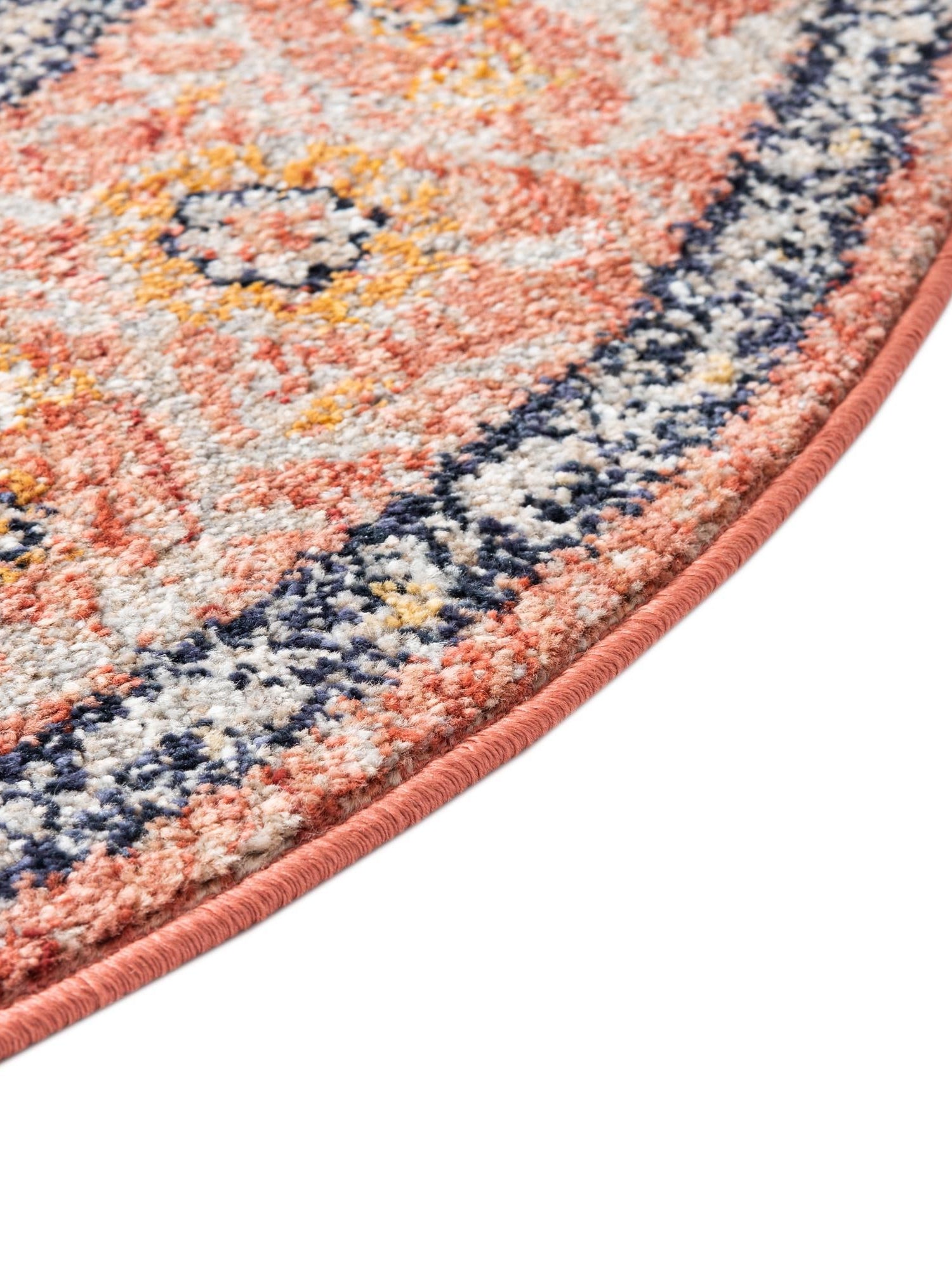 Brick Red 3' 11 x 3' 11 Lola Round Area Rug Polypropylene With Jute Backing Traditional Pattern Easy Clean Carpet for Home Interior Design for Sale at Rug Engine
