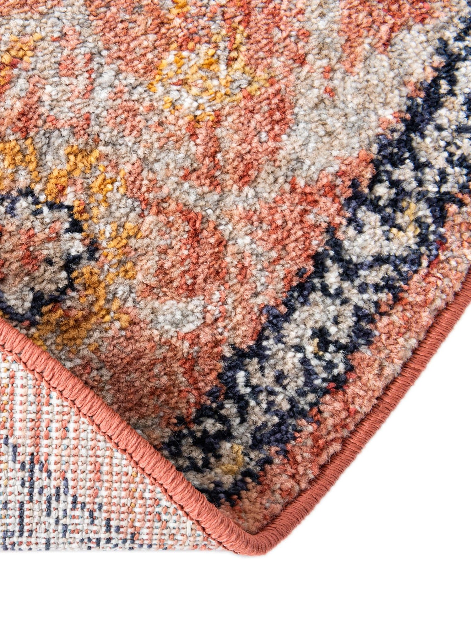 Brick Red 5' 2 x 5' 2 Lola Round Area Rug Polypropylene With Jute Backing Traditional Pattern Easy Clean Carpet for Home Interior Design for Sale at Rug Engine