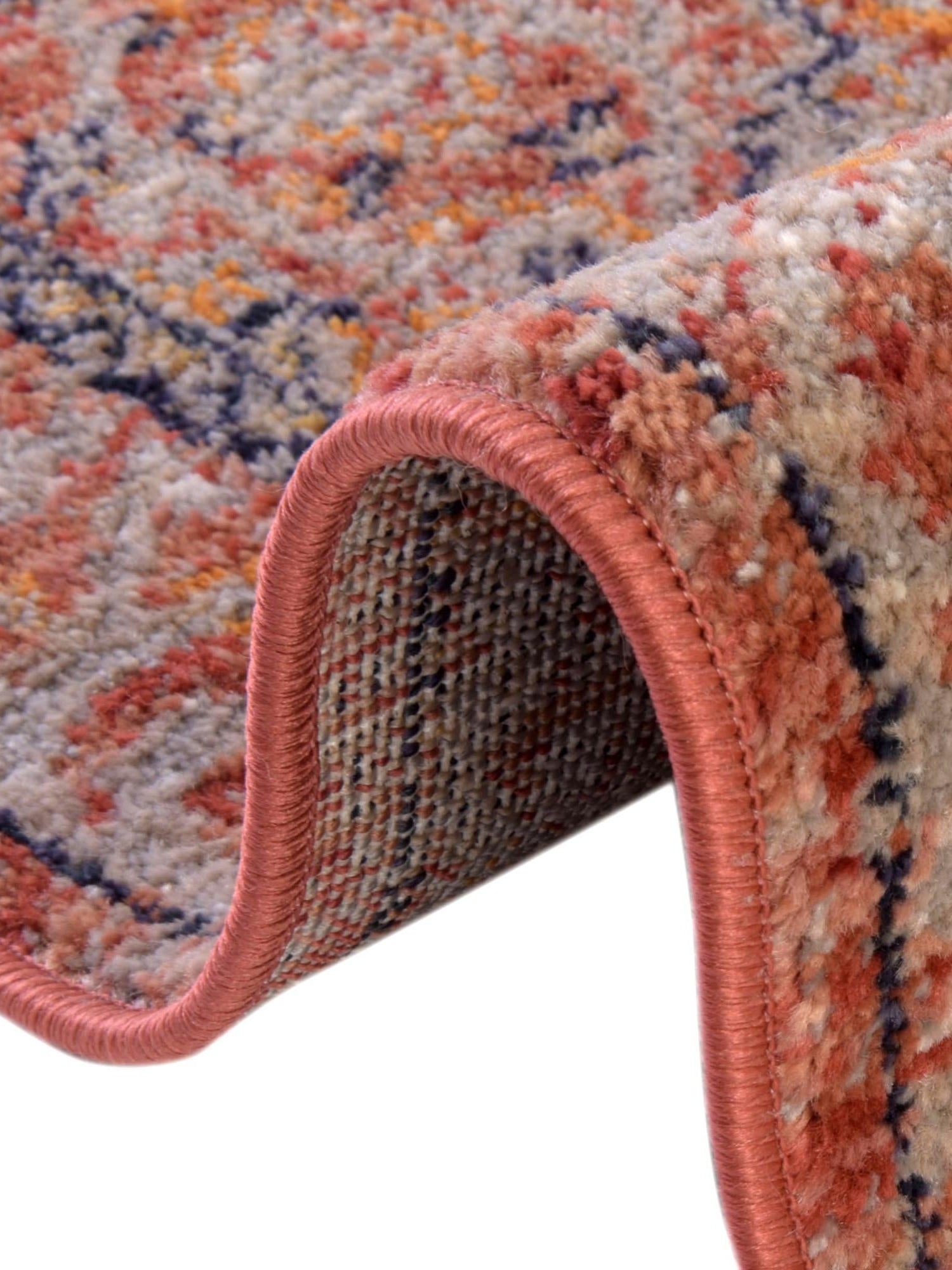Brick Red 3' 3 x 3' 3 Lola Square Area Rug Polypropylene With Jute Backing Traditional Pattern Easy Clean Carpet for Home Interior Design for Sale at Rug Engine